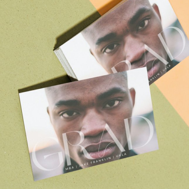 White Transparent Modern Photo Text Grad Announcement (Creator Uploaded)