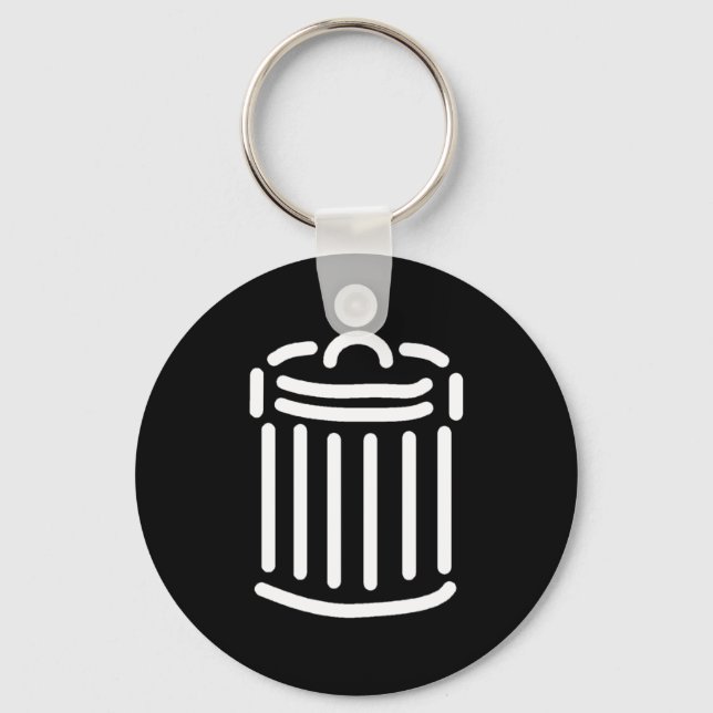 White Trash Can Symbol Key Ring (Front)