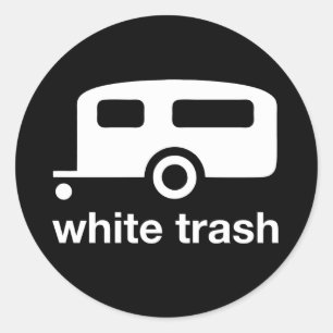 White Trash trailer icon - trailer park Classic Round Sticker