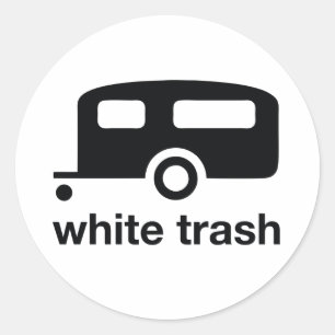 White Trash trailer icon - trailer park Classic Round Sticker