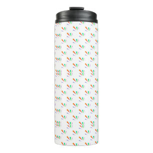White travel mug with black lid
