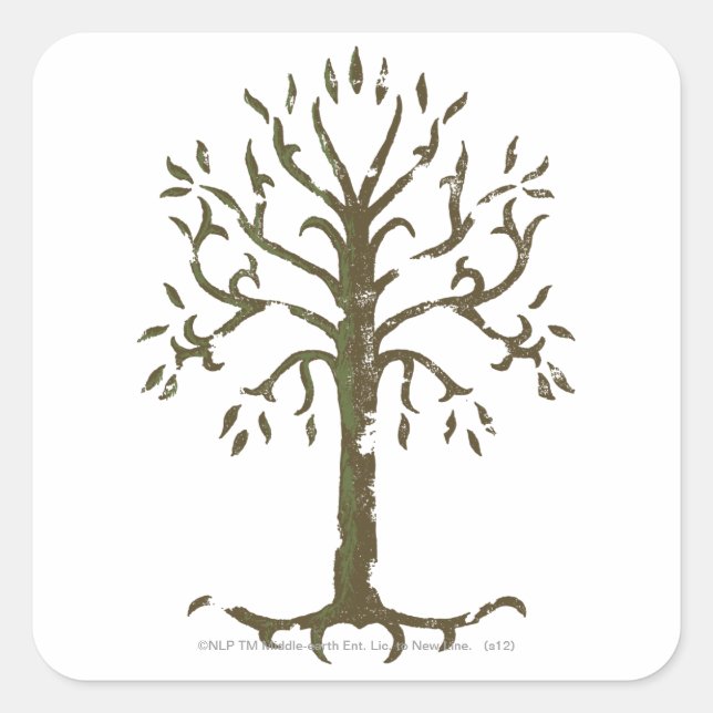 White Tree of Gondor Square Sticker (Front)