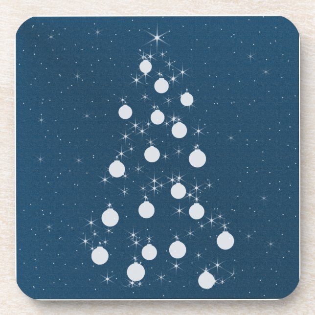 White Treeless Ornament Coaster (Front)