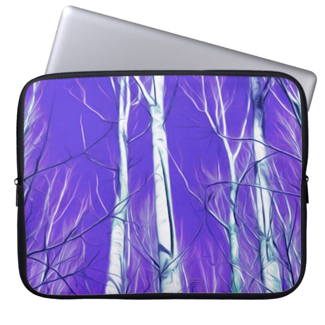 White Trees Intense Blue Sky In February Laptop Sleeve (Front)