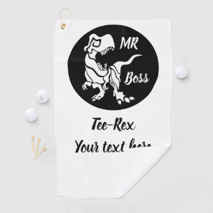 White Trex the Boss Dino Golf Towel