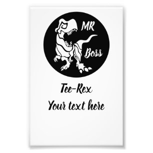White Trex the Boss Dino Photo Print