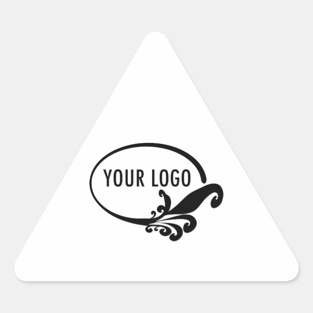White Triangle Product Label Stickers Company Logo (Front)