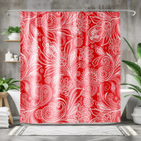 White Tribal Vintage Paisley On Red