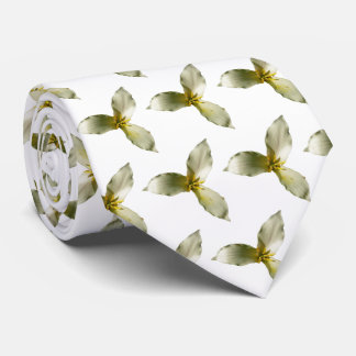 White Trillium Flower Spring Wildflower Tie