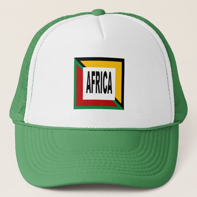 White Trucker cap AFRICAN DESIGN (Front)