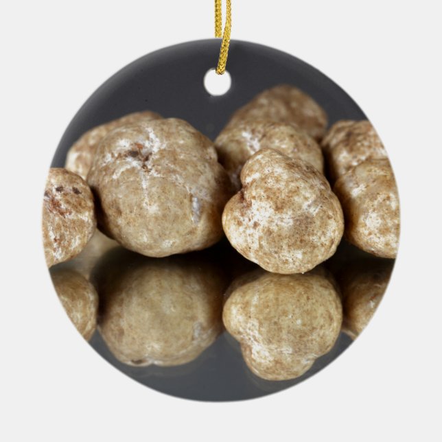 White truffles Tuber oligospermum Ceramic Tree Decoration (Front)