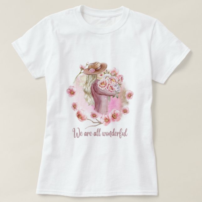 White tshirt for half sleeves with beautiful doll (Design Front)