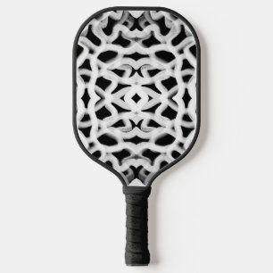 White Tubular Piping On Black Pickleball Paddle