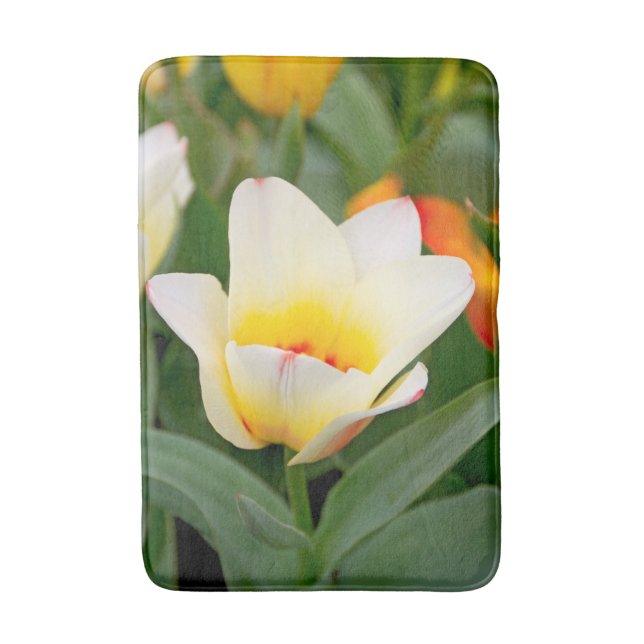 White Tulip Bath Mat (Front Vertical)
