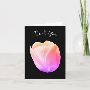 White Tulip Flower Customisable Thank You Card