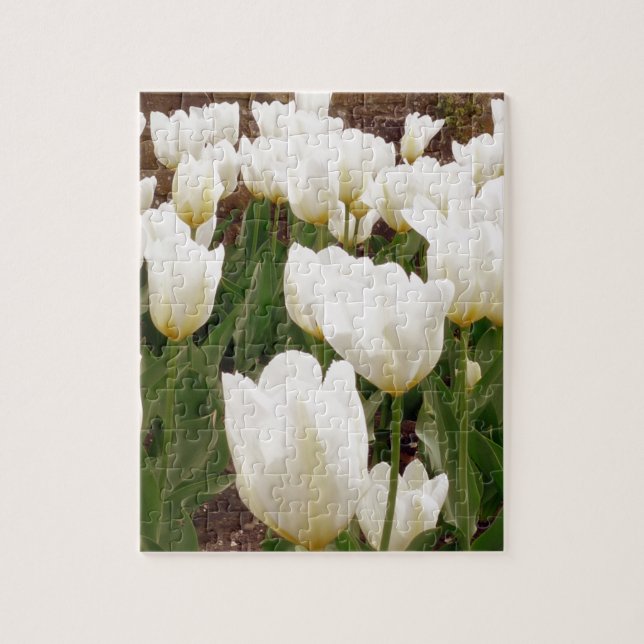 White Tulip Flowers Jigsaw Puzzle (Vertical)