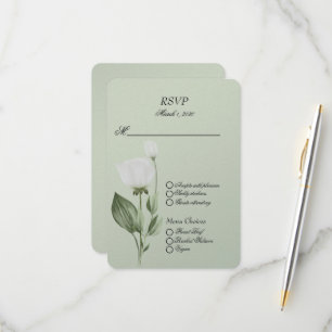 White Tulip Spring Wedding RSVP Card