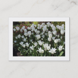 White Tulips (Bordered) Business Card