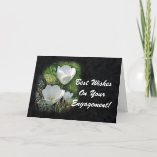 White Tulips Engagement Card