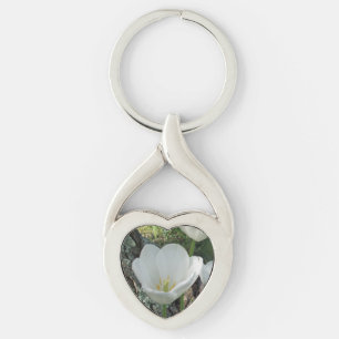 White Tulips Flower Trio Key Ring