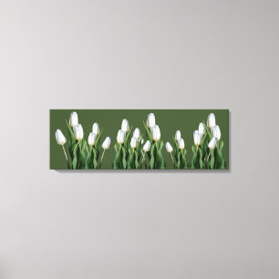 White tulips in green heaven by Berglind Design Canvas Print