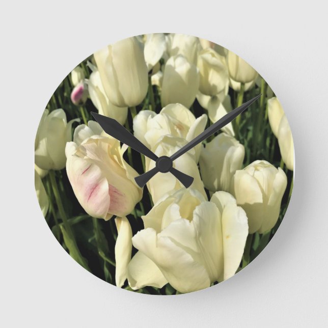 White Tulips, Oregon Round Clock (Front)