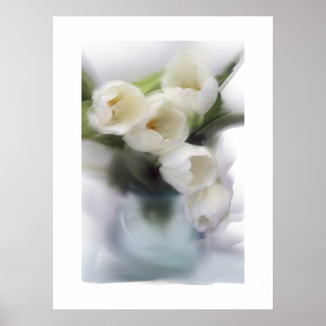 White Tulips Poster (Front)