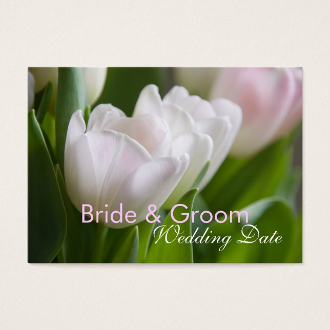 White Tulips • Save the Date Mini Card (Front)