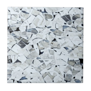 White tumbled grey tile