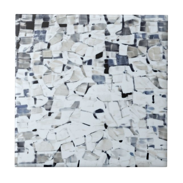 White tumbled pattern grey  tile (Front)