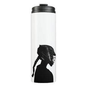 White Tumbler-Girl's Lacrosse Goalie Silhouette Thermal Tumbler