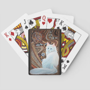 White Turkish Angora Playing Cards