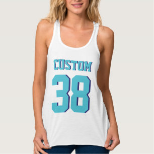 White & Turquoise Adults   Sports Football Jersey Singlet