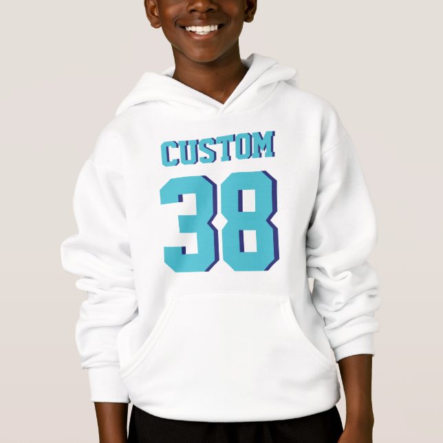 White & Turquoise Kids | Sports Football Jersey (Front)