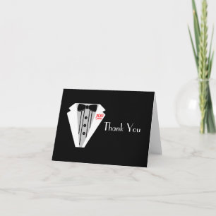 White Tuxedo 100 Thank You Card