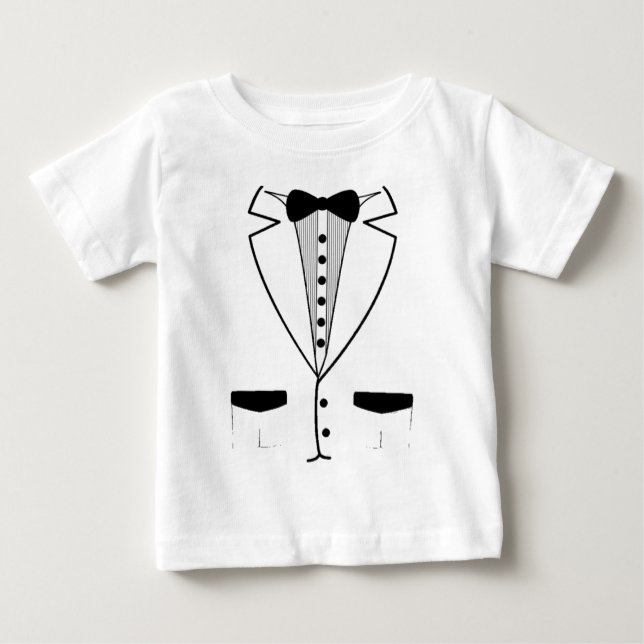 White Tuxedo Baby Shirt (Front)
