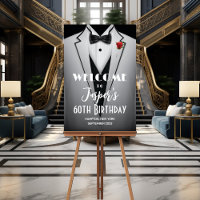 White Tuxedo Black Tie Event Poster Sign