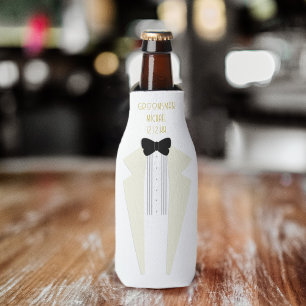 White Tuxedo Gatsby 1920s Wedding Bottle Cooler