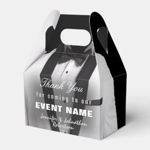 White Tuxedo Thank You   Gift Box