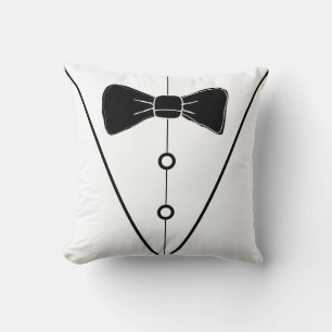 White Tuxedo Throw Pillow