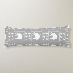 White Tweety Bird On Grey Baby Nursery Kids  Body Cushion