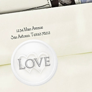 White Two Hearts Intertwined Wedding Classic Round Sticker