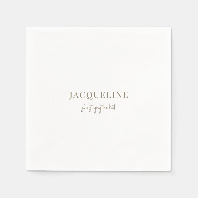 White Tying the Knot  Cocktail Napkin (Front)