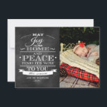 White Typography Chalkboard Christmas Photo Card<br><div class="desc">Elegant and Unique Typography on Chalkboard (Blackboard) background- Family Xmas Photo Cards with blank back which leaves you plenty of space to write a hand written note if you wish. Add your own family photo quickly and easily just by clicking on the small thumbnail of the sample photograph to then...</div>