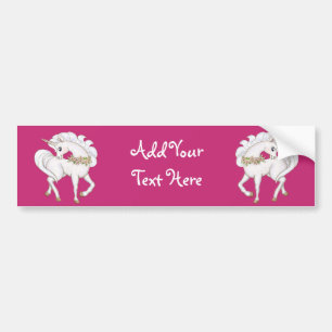 White Unicorn Bumper Sticker