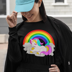 White Unicorn Cloud Rainbow Women's Long Sleeve T-Shirt