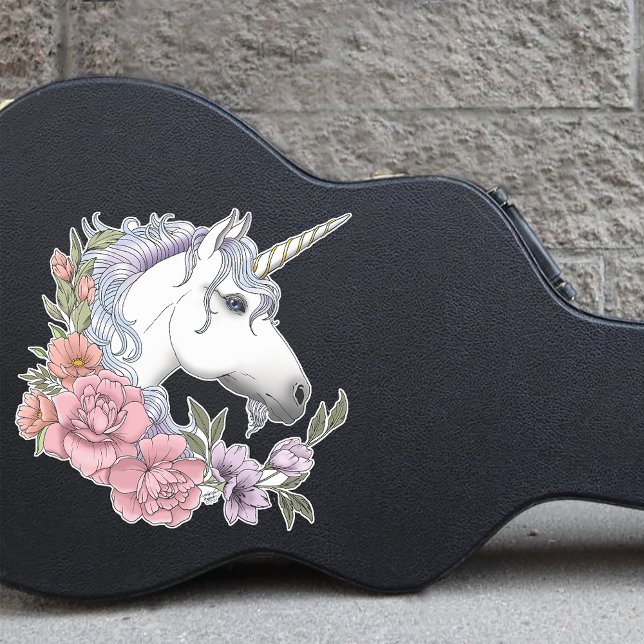 White Unicorn Flowers Pink Black (Creator Uploaded)