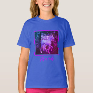 White Unicorn In Forest Fantasy Horse Personalised T-Shirt