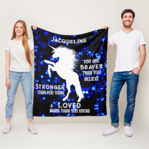 White Unicorn Inspiring Teen Girl Quote Fleece Blanket