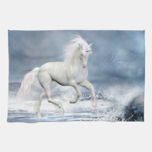White Unicorn Kitchen Towel